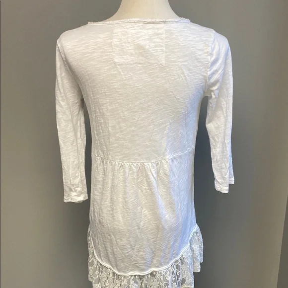 Dylan White Asymmetrical Fitted 3/4 Sleeve Tunic – Size XS - Picture 6 of 7